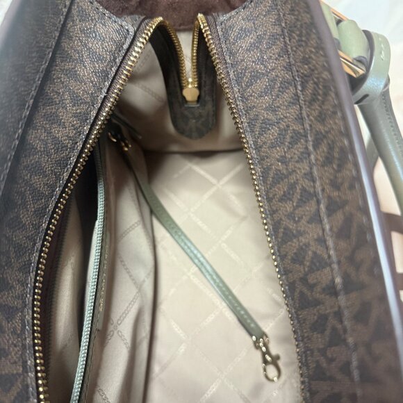 Michael Kors Olive Green and Brown Versatile Purse - Picture 4 of 4